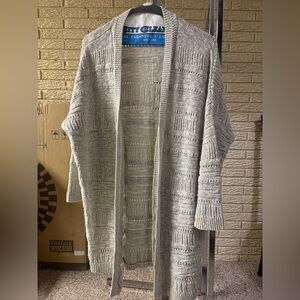 Ecote long crochet cardigan 3/4 sleeve